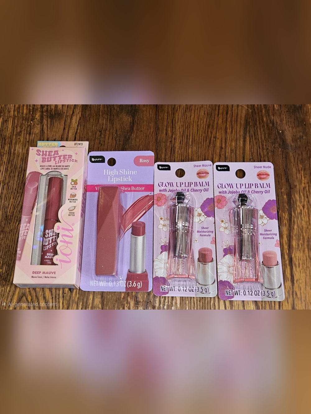 Glow Up Lip Balm- Sheer Mauve / Nude, Shea Butter Lipstick & High Shine Lipstick